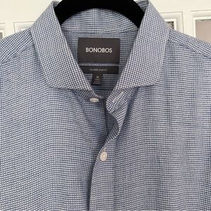 Bonobos Textured Knit Blue Button Down